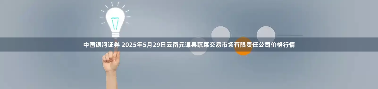 中国银河证券 2025年5月29日云南元谋县蔬菜交易市场有限责任公司价格行情