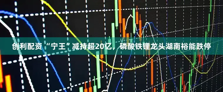 创利配资 “宁王”减持超20亿，磷酸铁锂龙头湖南裕能跌停